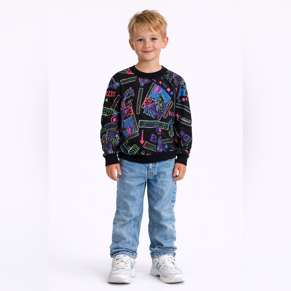 Vintage 90s all over print sweater size 6‎